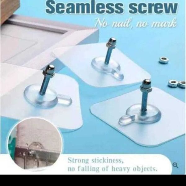 প্রিমিয়াম মানের ওয়াল হুক, স্ব আঠালো স্বচ্ছ .( 6 Pcs 1 set )