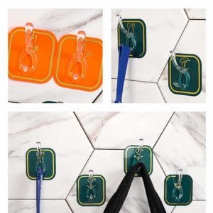 প্রিমিয়াম মানের ওয়াল হুক, স্ব আঠালো স্বচ্ছ .( 6 Pcs 1 set )