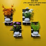 কম্বো প্যাক ৪ পিস ভিনটেজ ওয়াল সেল্ফ এবং ৪ পিস ফুলসহ পাচ্ছেন। আঠালো সিস্টেম সহজে সেটিং করা যায়।