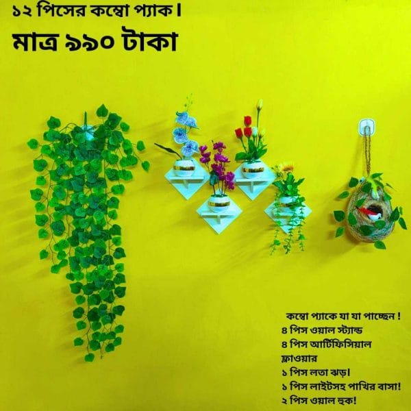 ১২ পিসের কম্বো প্যাকে আপনার বাসা কিংবা অফিস হোক আরো সুন্দর ও আকর্ষণীয়।