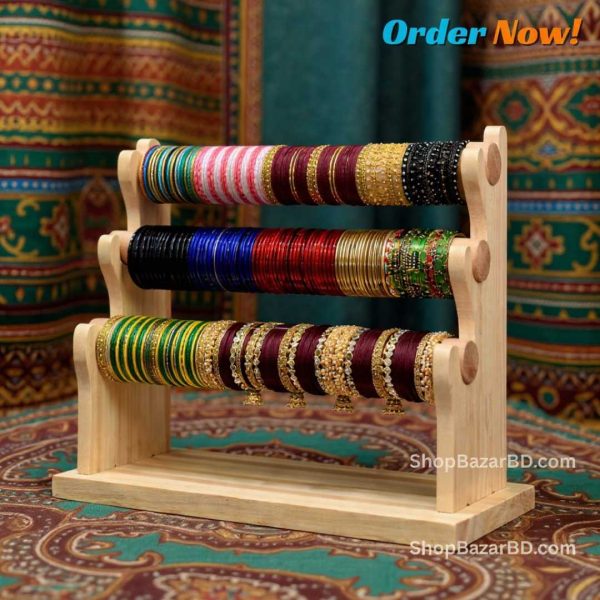 আপনার শখের চুড়ি গুলোকে সাজিয়ে রাখুন নান্দনিক মেহেগনি কাঠের চুরির আলনায়। (🎯সাথে ডাস্ট কভার একদম ফ্রি)