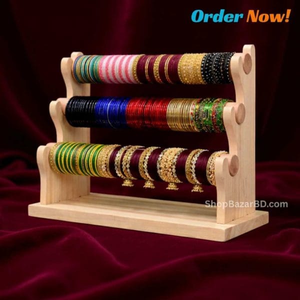 আপনার শখের চুড়ি গুলোকে সাজিয়ে রাখুন নান্দনিক কাঠের চুরির আলনায়।