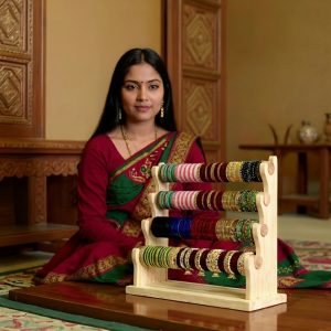 আপনার শখের চুড়ি গুলোকে সাজিয়ে রাখুন নান্দনিক মেহেগনি কাঠের চুরির আলনায়।