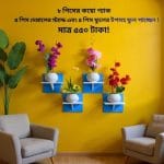 ৮ পিসের টি শেফ কম্বো প্যাক, ৪ পিস টি শেফ ওয়াল সেল্ফ এবং ৪ পিস ফুলসহ পাচ্ছেন। আঠালো সিস্টেম সহজে সেটিং করা যায়।