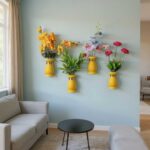 ৪ পিস্ কলস আকৃতির ফুলসহ মেহগনি কাঠের টপ ,আঠালো সিস্টেম হওয়ায় দেয়ালে সেটিং করা খুব সহজ!