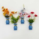 ৪ পিস্ কলস আকৃতির ফুলসহ মেহগনি কাঠের টপ ,আঠালো সিস্টেম হওয়ায় দেয়ালে সেটিং করা খুব সহজ!